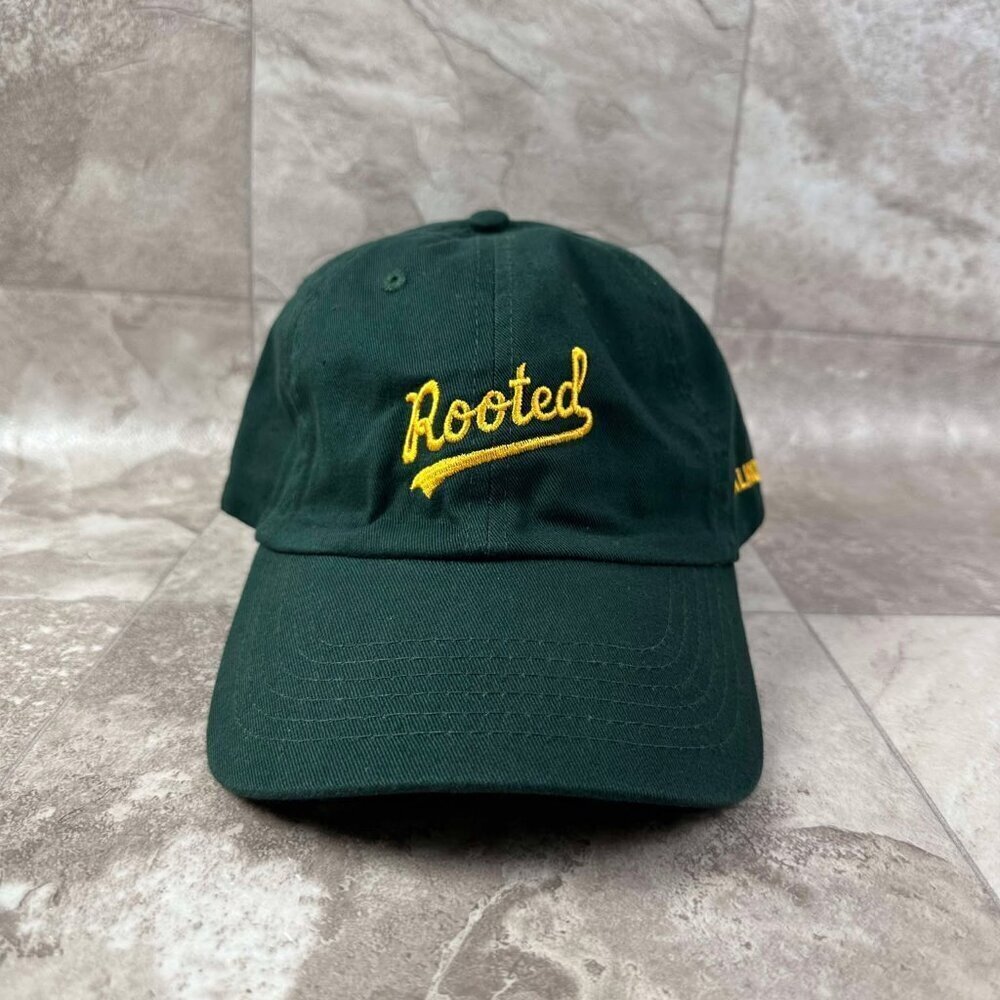 NEW Rooted Oaklandish Embroidered Dark Green Graphic Baseball Cap Hat Adjustable